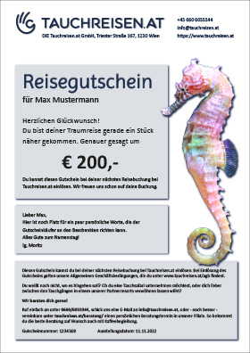 Gutschein Seepferdchen Weiß